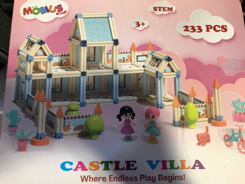 Photo 2 of 196-Piece 3D Princess Castle Villa Doll House Building Toy Set - STEM Montessori DIY Building Blocks Toys - Dollhouse for Girls Age 3 4 5 6 7 8 Year Old, LED Lights, ABS Plastic, Creative Kids Gift 196-Pcs Playset