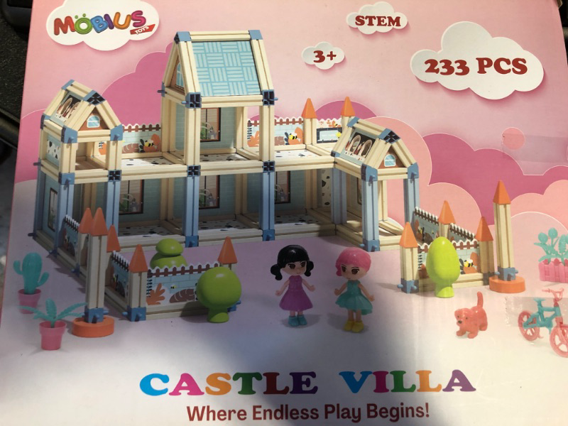 Photo 2 of 233-Piece 3D Princess Castle Villa Doll House Building Toy Set - STEM Montessori DIY Building Blocks Toys - Dollhouse for Girls Age 5 6 7 8 Year Old, LED Lights, ABS Plastic, Creative Kids Gift 233-Pcs Playset