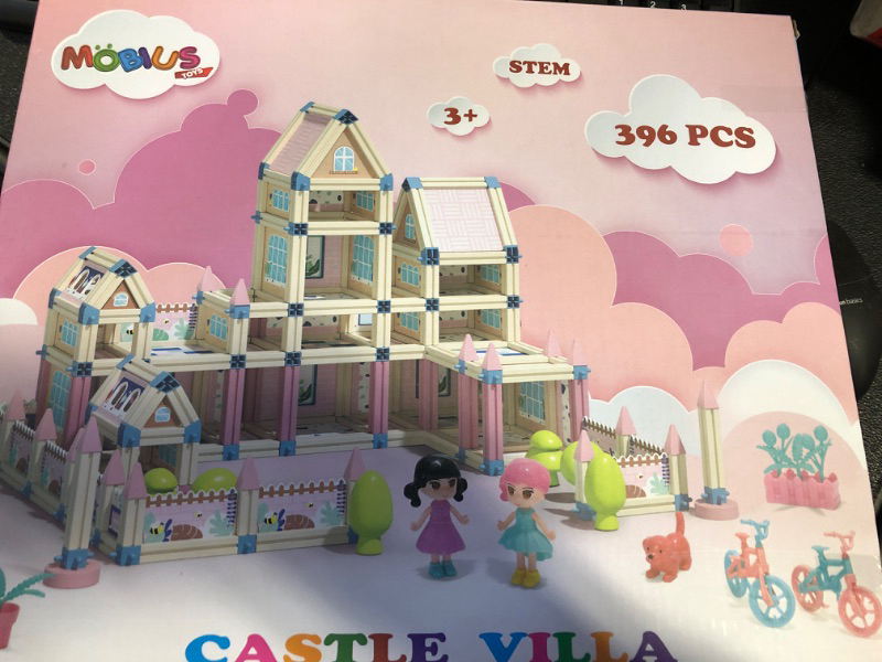 Photo 2 of 342-Piece 3D Princess Castle Villa Doll House Building Toy Set - STEM Montessori DIY Building Blocks Toys - Dollhouse for Girls Age 5 6 7 8 Year Old, LED Lights, ABS Plastic, Creative Kids Gift 342-Pcs Playset