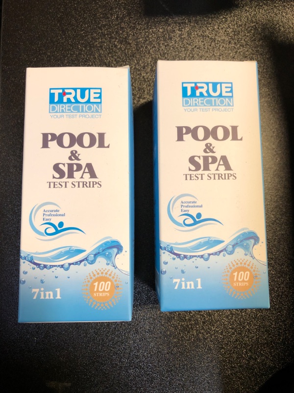 Photo 2 of Pool and Spa Test Strips-7 Way Pool Test Kit, Accurate Hot Tub Test Strips for Bromine, pH,Cyanuric Acid, Total Hardness, Total Alkalinity and Chlorine Test Strips, 100 Counts Spa 7 Way 2PK