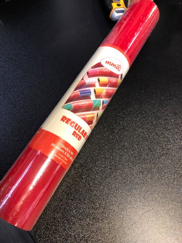 Photo 1 of  Vinyl Rolls Heat Transfer Vinyl - 12" x 6ft Regular PU Iron-on Vinyl for T-Shirts for All Cutter Machines and Heat Presses - Easy to Cut & Weed for DIY Designs (RED)