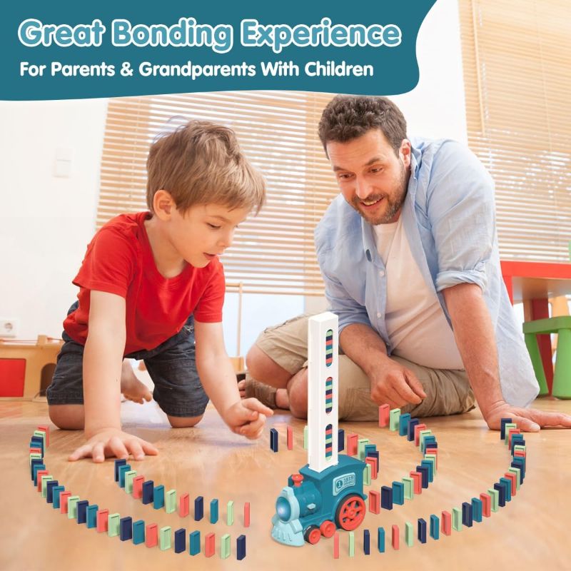 Photo 1 of Domino Train Toys Set -180PCS Automatic Dominoes Stacking Creative Game 3+ Year Old Kids -Montessori Building Toy for Boys -Fun Building and Stacking