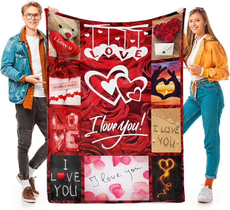 Photo 1 of 
Valentine's Day Blanket Gifts Heart Love Throw Blanket for Him and Her, Valentines Day Blankets for Couple, Super Soft Valentine Throw Blankets for Him,...