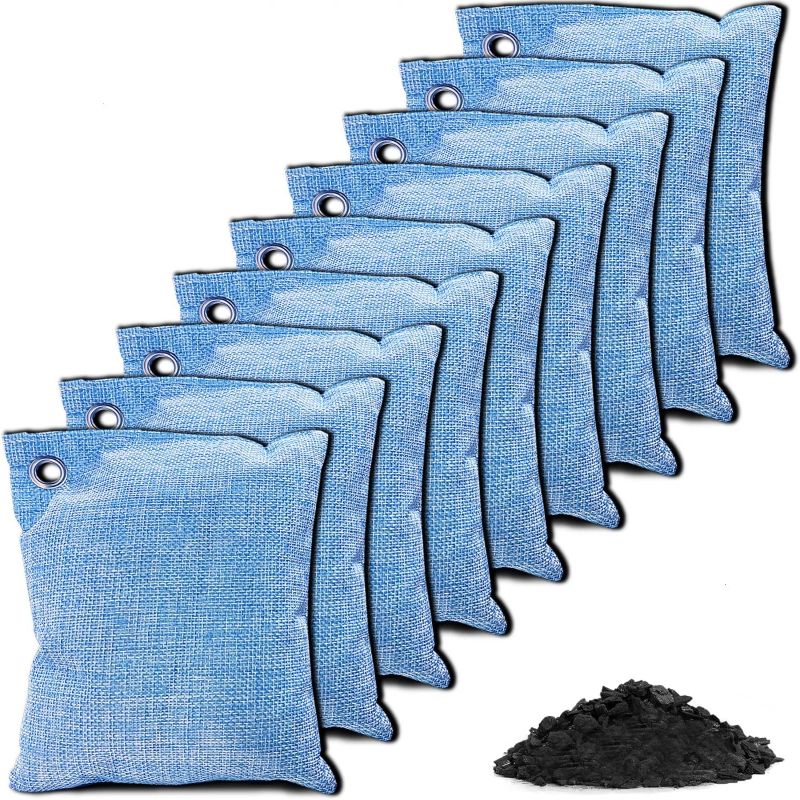 Photo 1 of 
SenseYo 9 Pack 200g Charcoal Bags Odor Absorber, Nature Fresh Bamboo Charcoal Air Purifying Bags Activated Charcoal Odor Absorbers for Car, Home, Closet,...