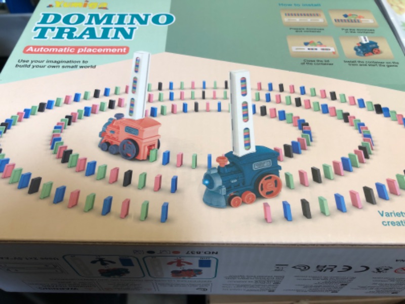 Photo 2 of Domino Train - 200 PCS Automatic Domino Train Toy Set, Fun Domino Games for Kids, Automatic Blocks Laying Toy Train Set, Blocks Domino Set Building and Stacking Toy Gift for Boys and Girls
