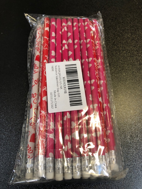 Photo 1 of Nabance 30 Pack Valentines Day Cards Pencils Kids Classroom Gifts, Kids Valentines Day Stationery Pencils Set Party Exchange Gifts Classroom Prize
