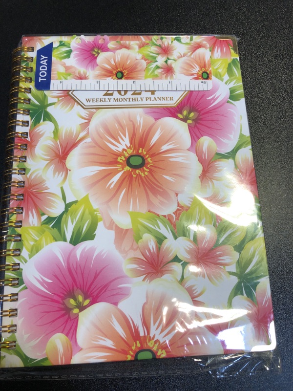 Photo 2 of 2024 Academic Planner Weekly and Monthly, 6.4" x 8.5", Tabs, Back Pocket, Strong Twin - Wire Binding, Hardcover, Thick Paper, Inspirational Quotes, Notes (peach blossom)