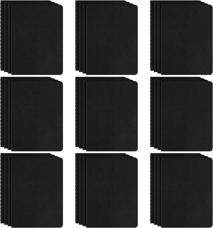 Photo 1 of 36 Pcs Mini Notebook Bulk 5.5 x 4 Inch Small Journal Notepad with 60 Lined Pages Kraft Cover Pocket Notebooks for Kids Student School Office Supplies(Black)
