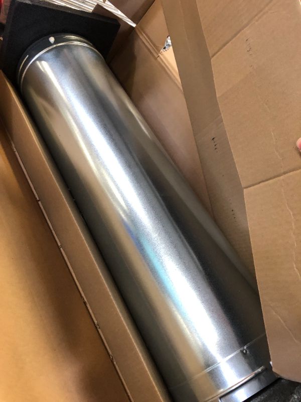 Photo 2 of DuraVent 6DP-36 DuraPlus 36 x 6 Inch Galvanized Steel Triple Wall Wood Burning Stove Pipe Connector to Vent Smoke/Exhaust, Silver