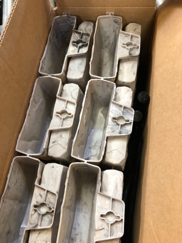 Photo 1 of EasyFlex No-Dig Landscape Edging with Anchoring Spikes, 2.7 in Tall Decorative Stone-Look Garden Border, 15 Foot Kit, Brown Brown 15 Foot