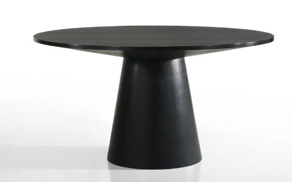Photo 1 of TOP ONLY---Jasper Ebony Black Wood 47" Wide Contemporary Round Dining Table TOP 