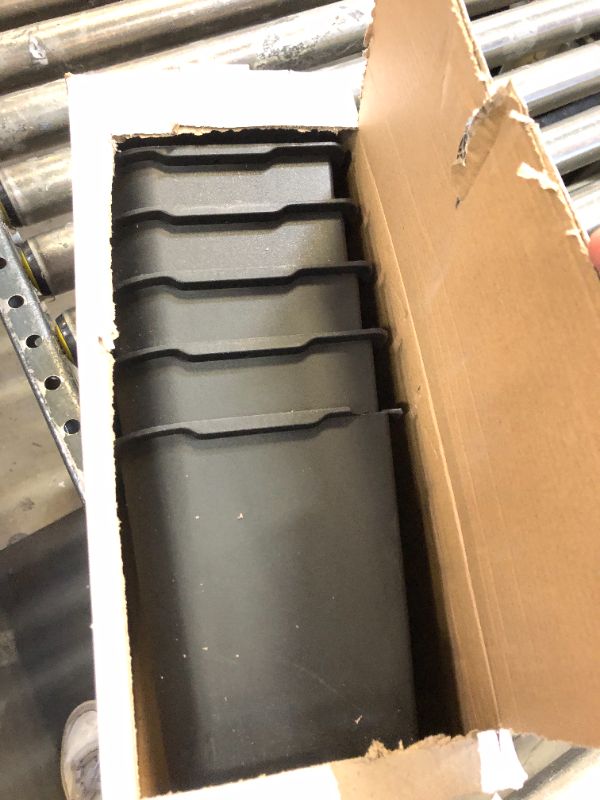 Photo 1 of Bed Risers 6 inch Heavy Duty 6 Pack, L Shape Funiture Risers 6 inch Support 5000LBs, Oversized Lifts Risers for Dorm Beds Frame, Sofa, Desk, Couch, Chairs Legs (Black 6-Pack,6 inch) Black 6-pack 6 inch