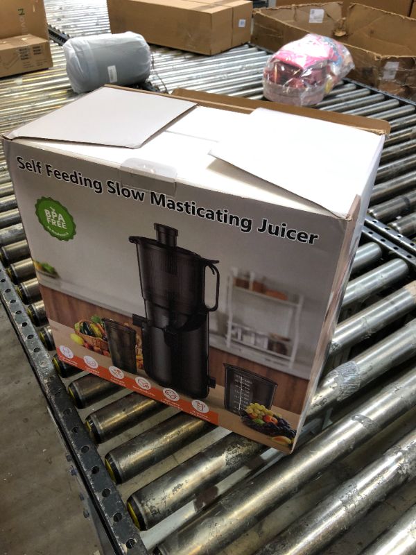 Photo 3 of Cold Press Juicer, Amumu Slow Masticating Machines with 5.3" Extra Large Feed Chute Fit Whole Fruits & Vegetables Easy Clean Self Feeding Effortless for Batch Juicing, High Juice Yield, BPA Free 250W