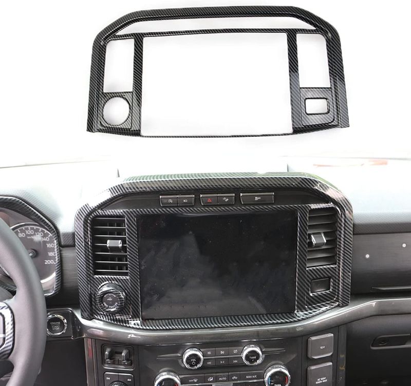 Photo 1 of Carbon Fiber Central Control Panel Cover Tirm for Ford F150 2021+(Navigation Screen)
