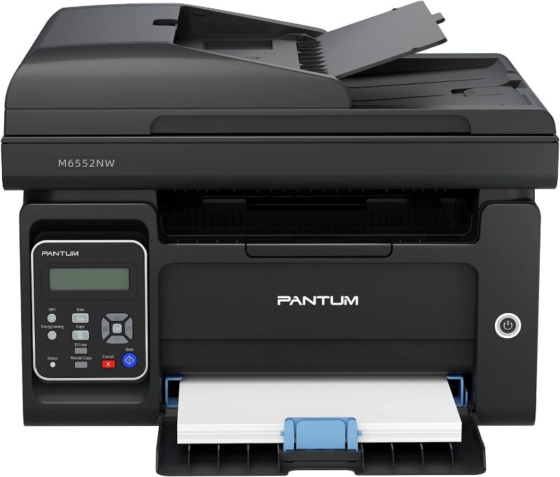 Photo 1 of Pantum M6552NW All in One Laser Printer Scanner Copier Wireless Monochrome Black and White Printer Home Office - Print Copy Scan, Speed Up to 23 ppm, 50-Sheet ADF, 150 Large Paper Capacity
