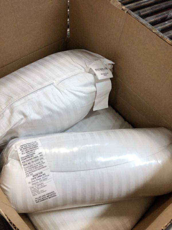 Photo 2 of Beckham Hotel Collection King Size Memory Foam Bed Pillows Set of 2 - Cooling Shredded Foam Pillow for Back, Stomach or Side Sleepers
