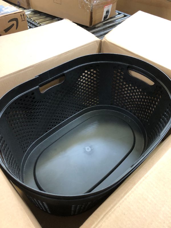 Photo 1 of 2 BLACK LAUNDRY BASKET SET 