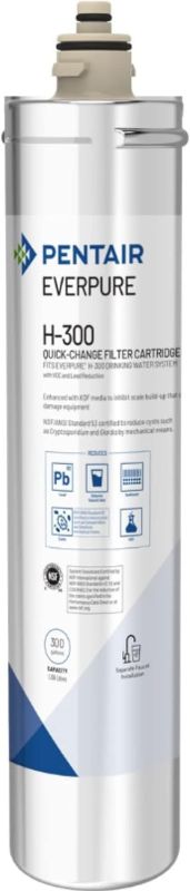 Photo 1 of Pentair Everpure H-300 Quick-Change Filter Cartridge, EV927072, For Use in Everpure H-300 Drinking Water Systems, 300 Gallon Capacity, 0.5 Micron

