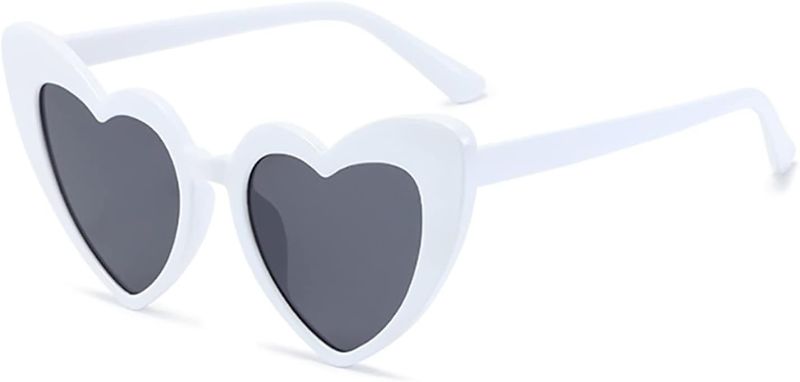 Photo 1 of Heart Shaped Sunglasses for Women,Vintage Cat Eye Mod Style Retro Kurt Cobain Glasses
PACK OF 2