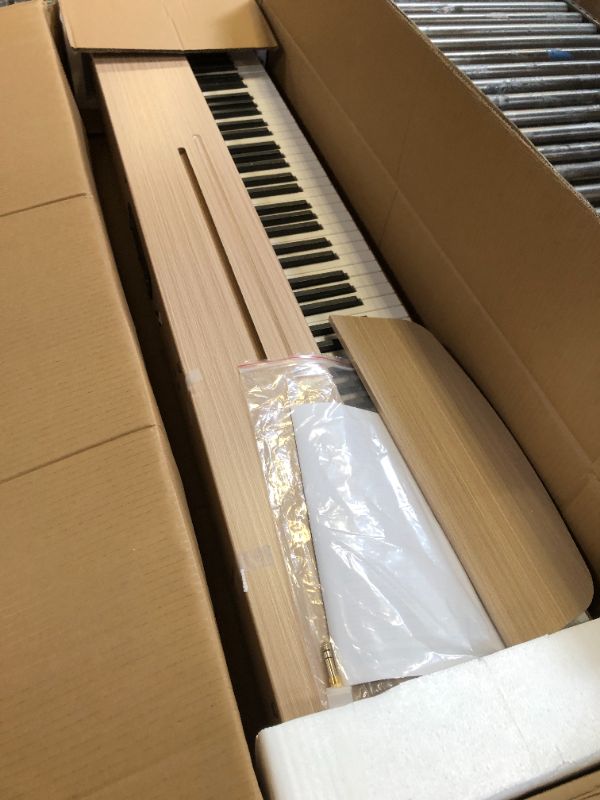 Photo 2 of 88-Key SEMI Weighted Digital Piano - Full-Size Electric Keyboard Piano with Triple Pedal, USB Connectivity, and Power Supply – Ideal for Beginners & Professionals U32 Apricot