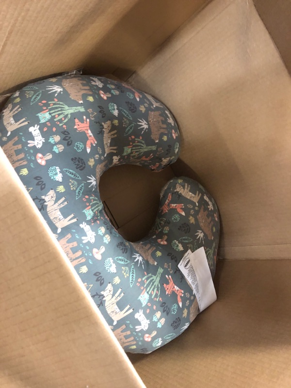 Photo 2 of Boppy Original Nursing Support, FKA Boppy Nursing Pillow, Green Forest Animals, Ergonomic Breastfeeding, Bottle Feeding, and Bonding, Hypoallergenic Fiber Fill, with Removable Cover, Machine Washable