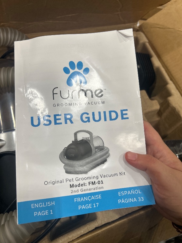 Photo 1 of FurMe Original Pet Grooming Vacuum Kit - Cat & Dog Grooming Kit for Easy Pet Care at Home, Quiet & Safe Dog Hair Remover Machine with Brush, Clipper, Shedding & Cleaner Tools & 1L Canister