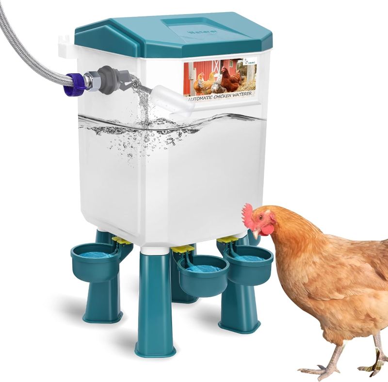Photo 1 of Lilyang Float-Controlled Automatic Chicken Waterer for Continuous Water(2024 Version), Free-Standing Chicken Waterer with Hose Extension Adapters, Automatic Poultry Waterer for Quail Duck Turkey
