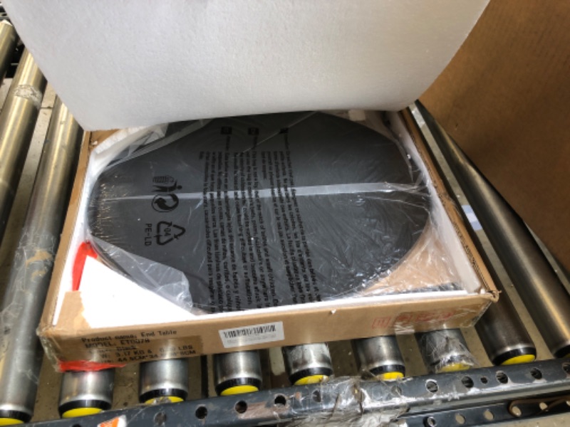 Photo 1 of Small Side Table End Table - C-Shaped Wood Coffee Table TV Tray for Eating Couch Tables for Small Space, Living Room, (Black) Oval Black