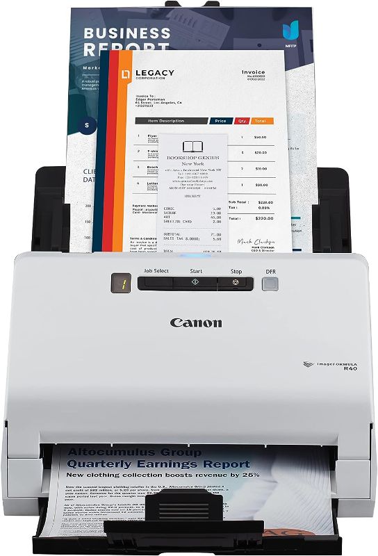 Photo 1 of Canon imageFORMULA R40 Office Document Scanner Receipt Edition, for PC and Mac, Scan & Extract Data to QuickBooks Online, Color Duplex Scanning, Auto Document Feeder, Easy Setup for Office Or Home Use
