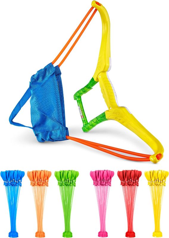 Photo 1 of Bunch O Balloons Slingshot + 6 Balloon Bunches (200+ Balloons) by ZURU Rapid-Filling Self-Sealing Water Balloons, for Outdoor, Family, Friends, Children Summer Fun

