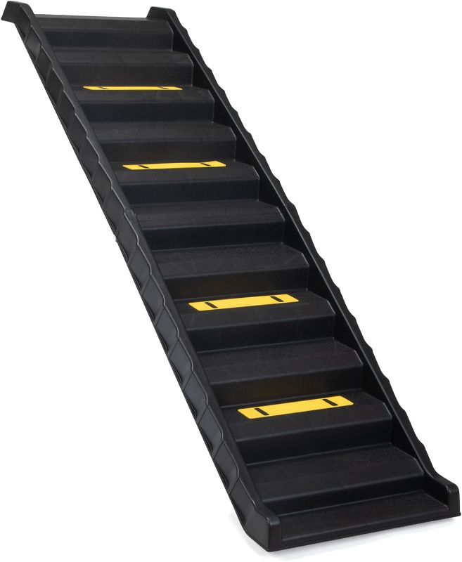 Photo 1 of Folding Pet Ramp, Dog Ramp for Cars SUV, Vehicle Stairs Ladder with Nonslip Mats and Rubber Feet, Pets, Portable, Black
