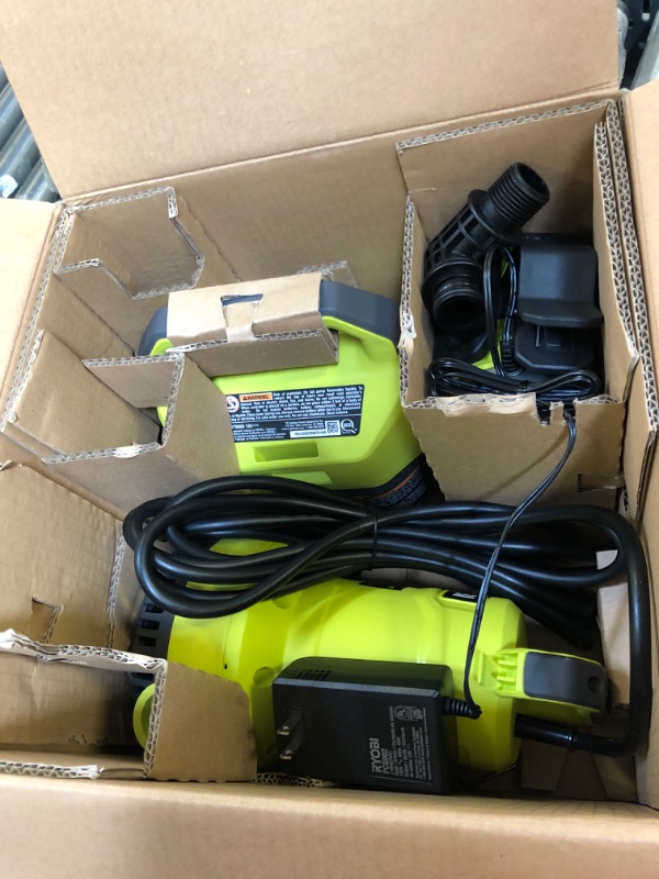 Photo 2 of RYOBI ONE+ 18V 1/6 Hp. Submersible Pump with 4Ah Battery and Charger

