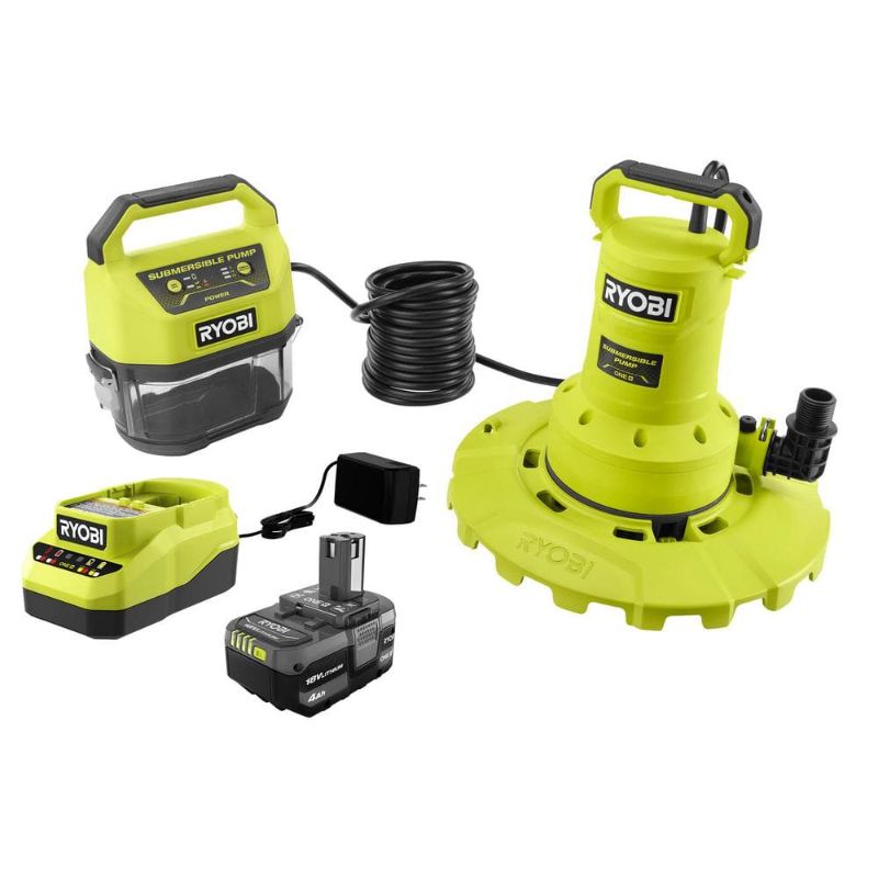 Photo 1 of RYOBI ONE+ 18V 1/6 Hp. Submersible Pump with 4Ah Battery and Charger

