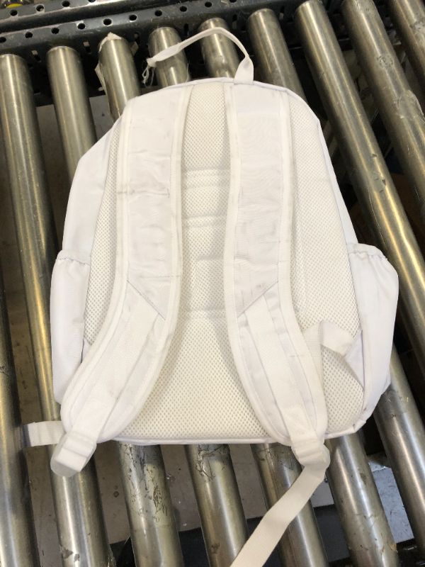 Photo 2 of WHITE FILA BACKPACK WITH COLORED LETTERS, BOOK BAG 