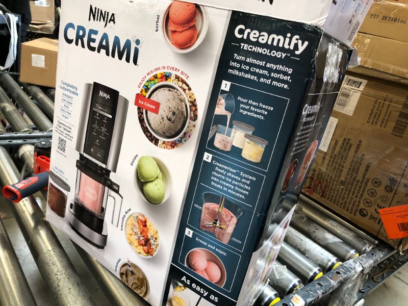 Photo 4 of Ninja NC301 CREAMi Ice Cream Maker, for Gelato, Mix-ins, Milkshakes, Sorbet, Smoothie Bowls & More, 7 One-Touch Programs, with (2) Pint Containers & Lids, Compact Size, Perfect for Kids, Silver Silver 7 Functions + (2) 16 oz. Pints