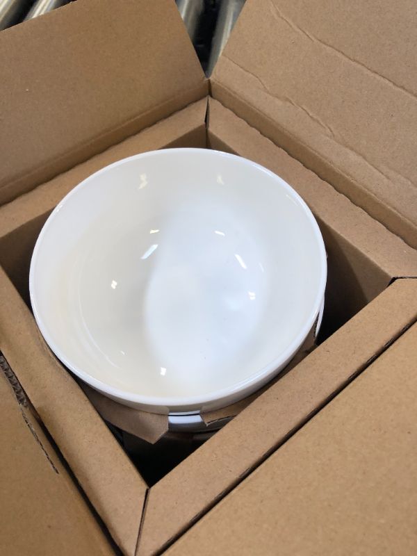 Photo 2 of DOWAN 30 Ounces Deep Soup Bowls Set of 4-5.8" Large Cereal Bowls - Ceramic Bowls for Oatmeal, Salad, Ramen, Noodle, Rice - Dishwasher & Oven Safe (White)