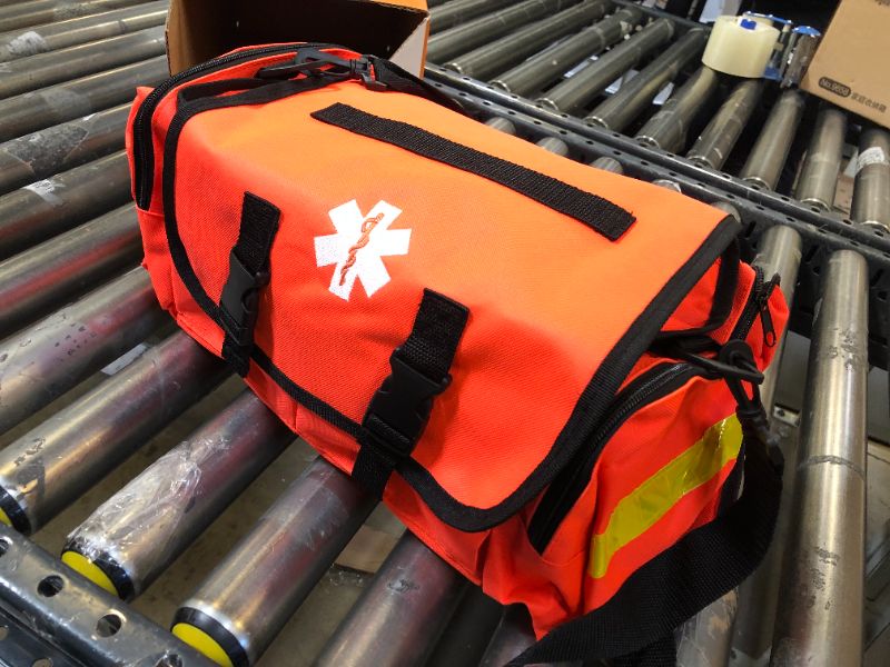 Photo 4 of JJ CARE Trauma Bag 250PCS First Responder Kit, EMT Bag with Padded Strap, Reflective Medical Bag Fully Stocked, Multiple Pockets EMS EMT Bags Fully Stocked, First Aid Trauma Bags Fully Stocked
