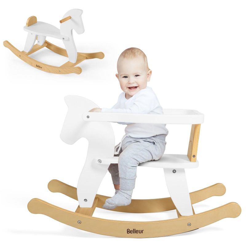 Photo 1 of Wooden Rocking Horse for Toddler 1-3 Year Old, Baby Wood Ride-on Toys
