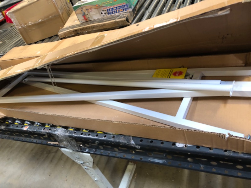 Photo 1 of DR.IRON White Metal Clothes Rack Garment Rack,Modern Clothing Rack Free Standing Hanging Rack for Boutique Retail, Clothes Store,Laundry Room(47’’L) Clothing Racks White