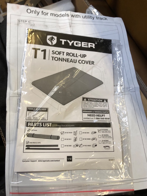 Photo 2 of Tyger Auto T1 Soft Roll-up Truck Bed Tonneau Cover Compatible with 2021-2024 Ford F-150; Lightning | 5.5' (67") Bed | TG-BC1F9064
