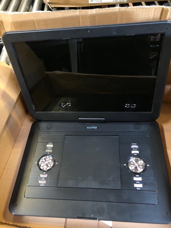 Photo 2 of WONNIE 17.9" Large Portable DVD/CD Player with 6 Hrs 5000mAH Rechargeable Battery, 15.4" Swivel Screen, 1366x768 HD LCD TFT, Regions Free, Support USB/SD Card/Sync TV, High Volume Speaker
