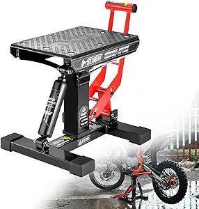 Photo 1 of RUTU Hydraulic Motorcycle Lift Stand – Heavy-Duty Steel Maintenance Hoist Jack for Dirt Bike, Snowmobile - Motorcycle Stand Lift with 1000Lbs Capacity - Motorbike Repair Accessories Tools
