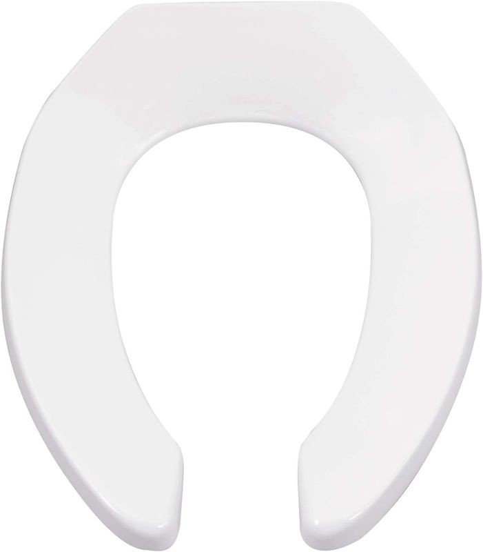 Photo 1 of American Standard 5901100SS.020 Heavy-Duty Commercial Toilet Seat, White 2.13 in wide x 9.25 in tall x 17.88 in deep
