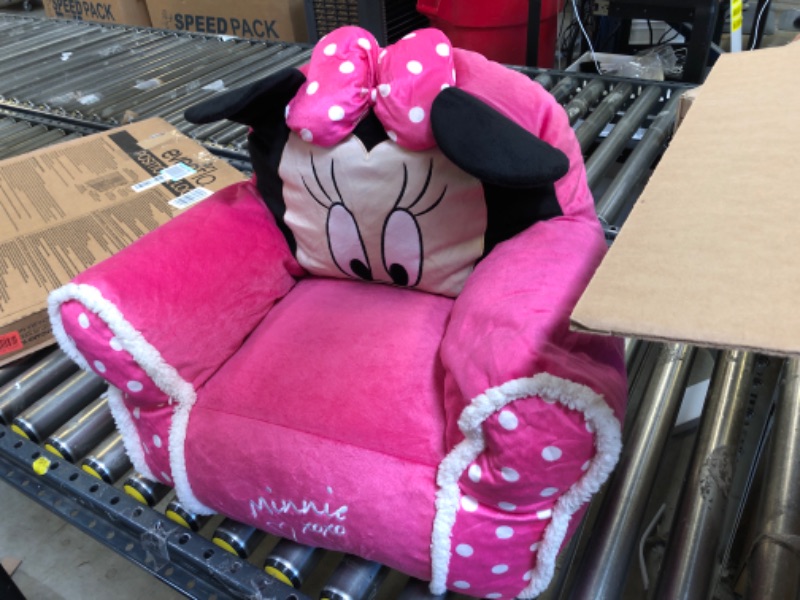 Photo 2 of Idea Nuova Disney Minnie Mouse Figural Bean Bag Chair with Sherpa Trim, Ages 3+, Pink