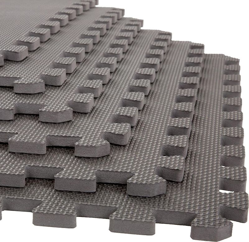 Photo 1 of Stalwart EVA Foam Mat Tiles - Interlocking Padding for Garage, Playroom, or Gym Flooring - Workout Mat or Baby Playmat
