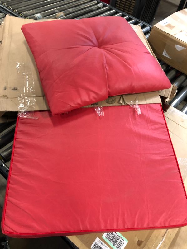 Photo 1 of 2 PACK RED  CUSHION SEAT WITH BACK PILLOW, PATIO CUSHIONS, PATIO SEAT 