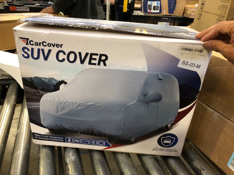 Photo 4 of iCarCover 18-Layer Premium SUV Car Cover Waterproof All Weather | Rain Snow UV Sun Hail Protector for Automobiles | Automotive Accessories | Full Exterior Outdoor Cover Fit for SUV (194-201 inch) SUV Fit Length (194" To 201")