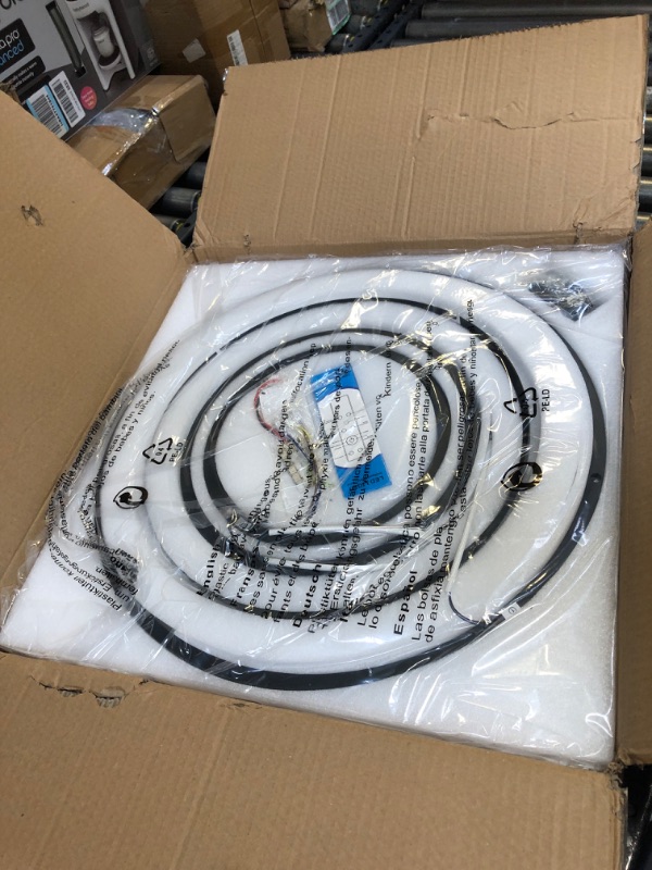 Photo 1 of Modern LED Ceiling Light 106W Dimmable Acrylic Ceiling Lamp with Remote Control 6 Rings Circle Living Room Light Fixtures Ceiling Black Ceiling Chandelier Lighting for Bedroom Dining Room (5+1B01) Black 6 Rings