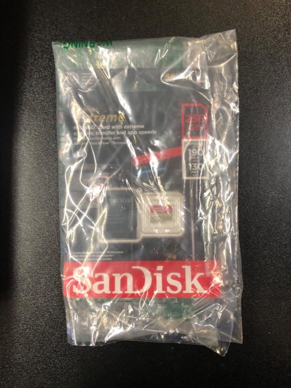 Photo 2 of SanDisk 256GB Extreme microSDXC UHS-I Memory Card with Adapter - Up to 190MB/s, C10, U3, V30, 4K, 5K, A2, Micro SD Card - SDSQXAV-256G-GN6MA 256GB Memory Card Only