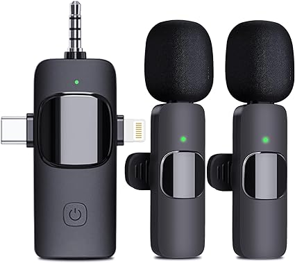 Photo 1 of Wireless Microphone for iPhone, Android, Camera, iPad, USB C Microphone, 3 in 1 Dual Professional Wireless Lavalier Mini Microphone, Plug-Play Wireless Mic for Video Recording,YouTube
